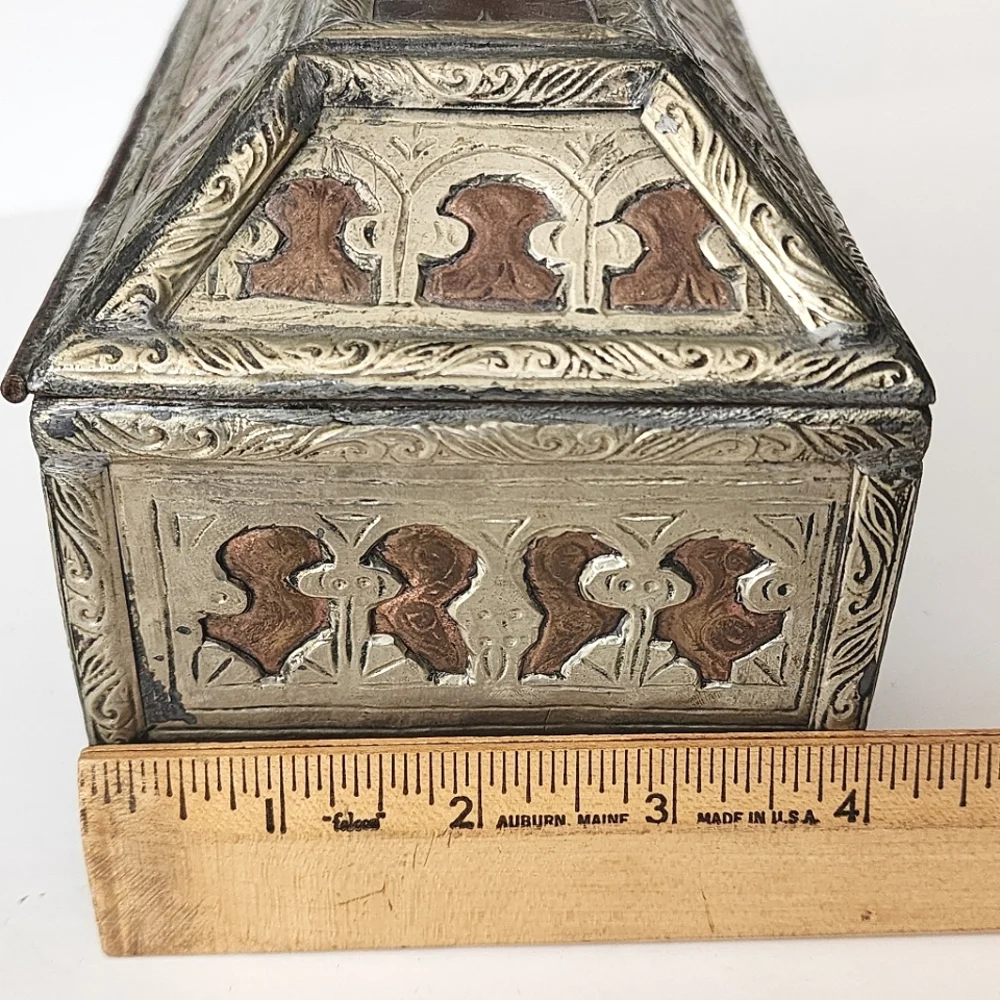 Vintage Moroccan Jewelry Chest Casket